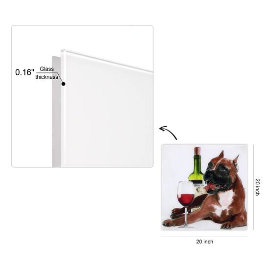 Empire Art Direct 20" x 20" Happy Hour Frameless Free Floating Printed Tempered Glass Wall Art